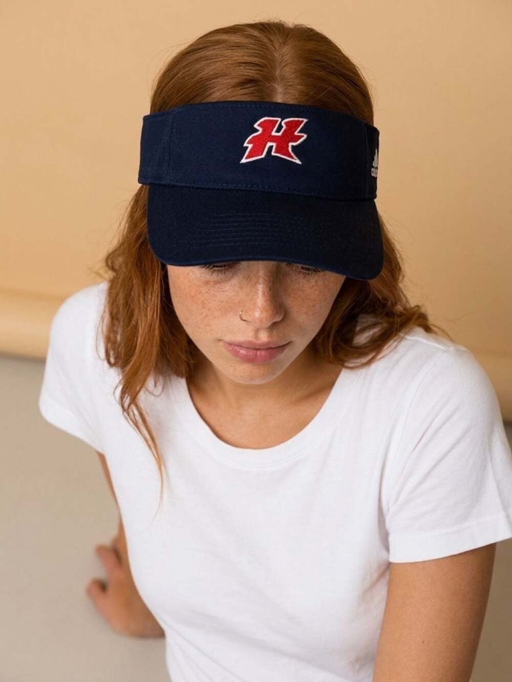 Adidas Navy Blue Embroidered Logo Athletic Sun Visor